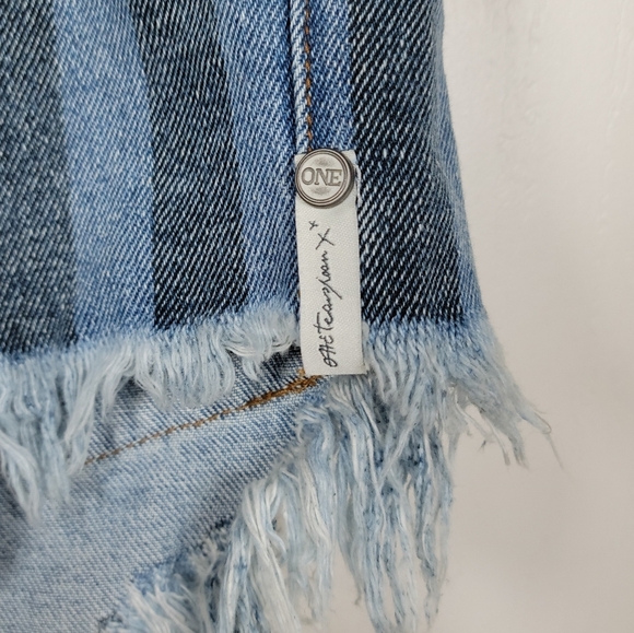 One Teaspoon Zephyr Outlaws Button Fly Pinstripe Shorts Size 24 - Picture 4 of 11